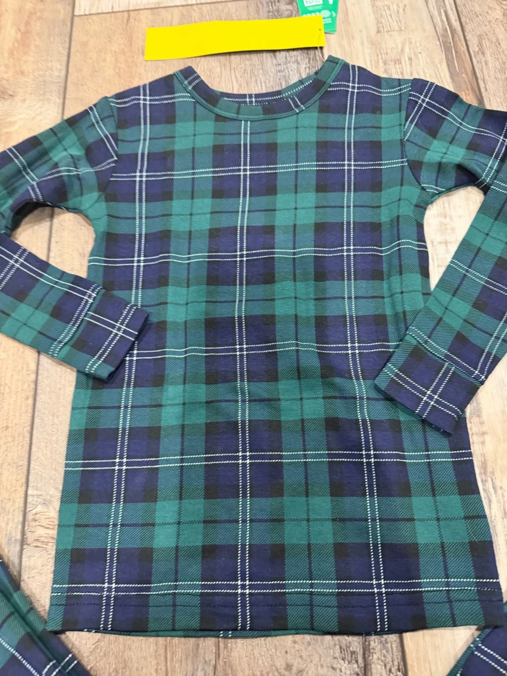 NEW! GAP KIDS Green & Navy Plaid Kids Pajama Set Size 4